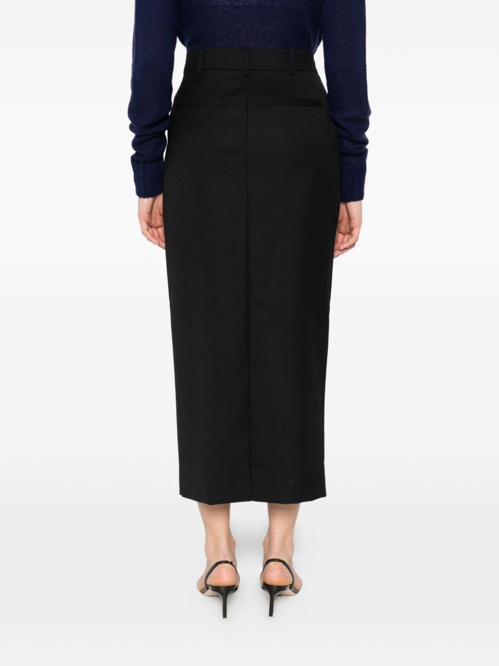front-slit wool skirt - 4
