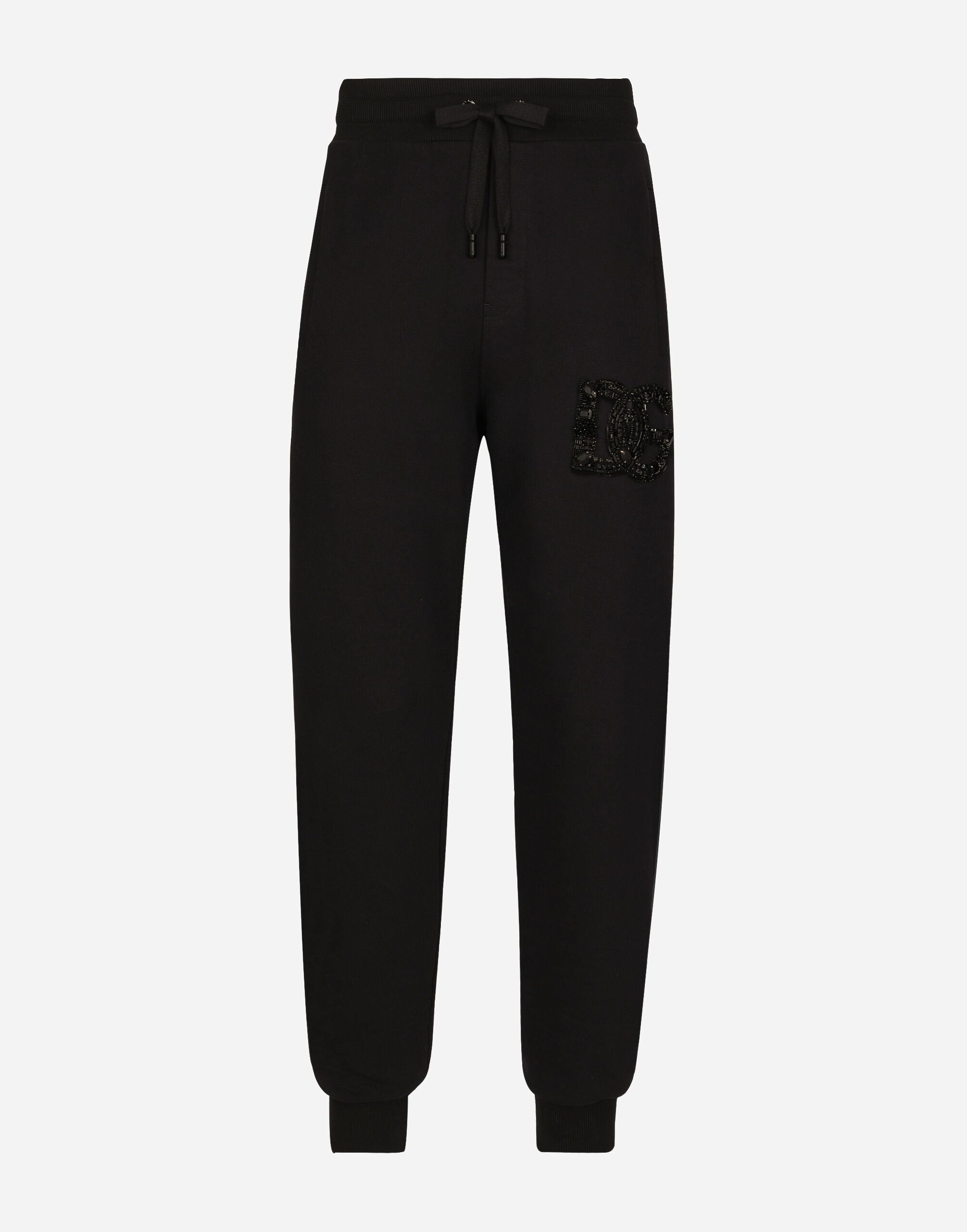 Jogging pants with rhinestone-detailed DG patch - 1