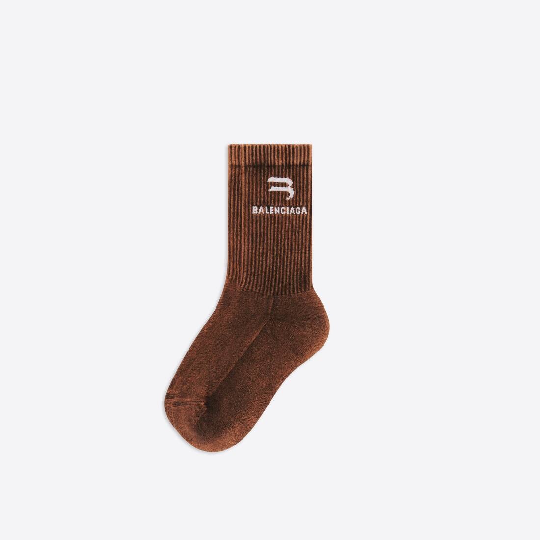 Men's Bleached Tennis Socks in Black - 2