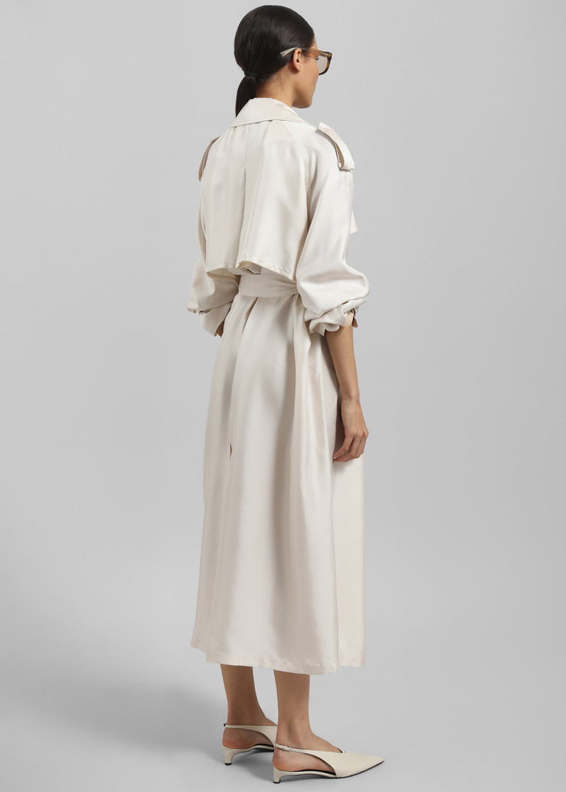 Veyron Silk Trench - Ivory 7