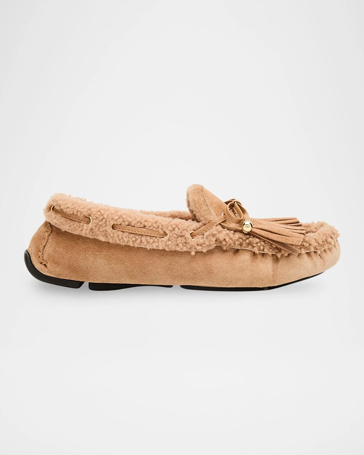 Manon Velvet Suede Loafers with Shearling - 1