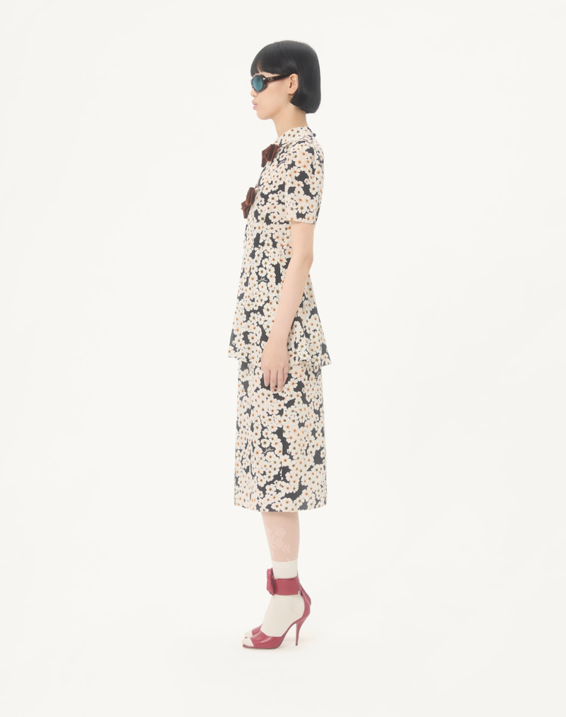 CREPE DE CHINE DRESS WITH APRES L'HIVER PRIMULA PRINT 6