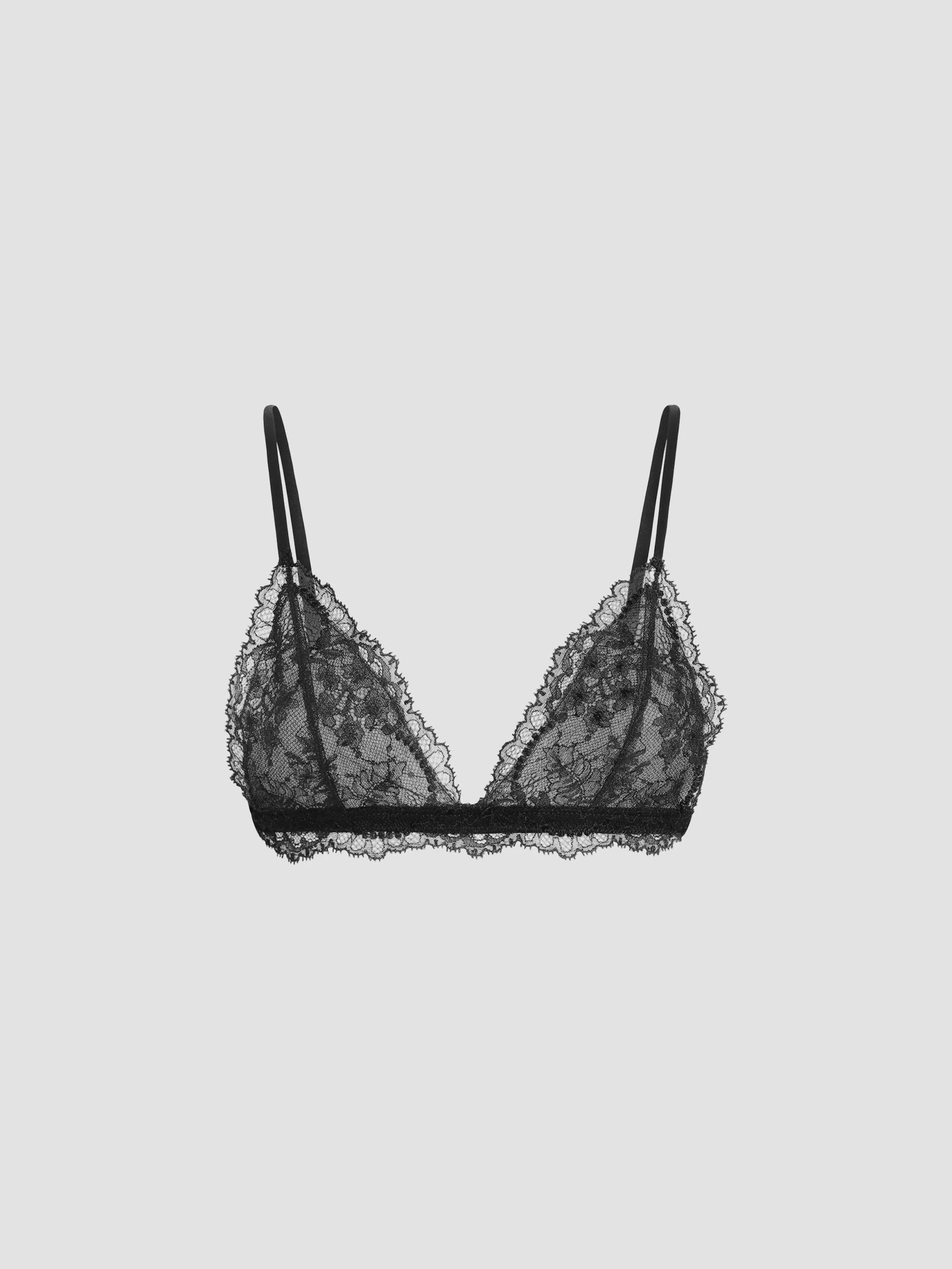 Women's Floral Lace Soft Cup Bra - Black - 1