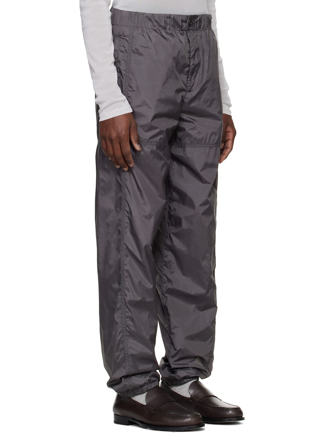 Gray Nylon Taffeta Sweatpants - 2