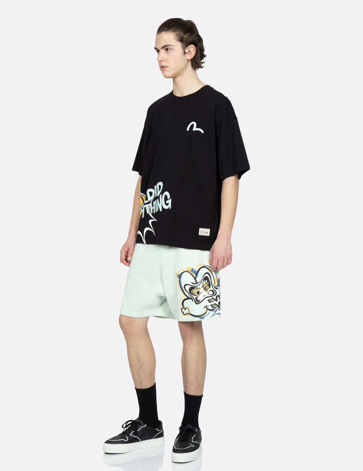 Transforming Daruma Print Sweat Shorts - 3