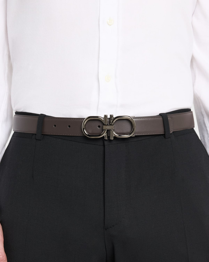 FERRAGAMO Men's Double Gancini Reversible Leather Belt outlook
