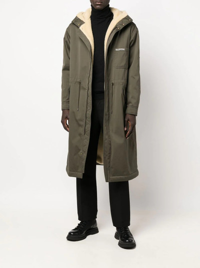 Valentino shearling-trim hooded parka coat outlook