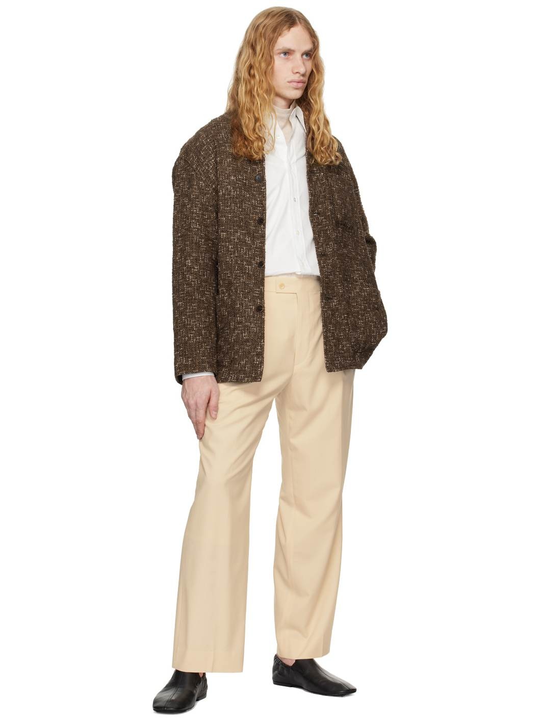 Brown Homespun Tweed Blazer - 4