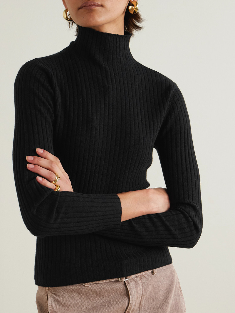 Ariana Ribbed Turtleneck Cashmere Sweater 4