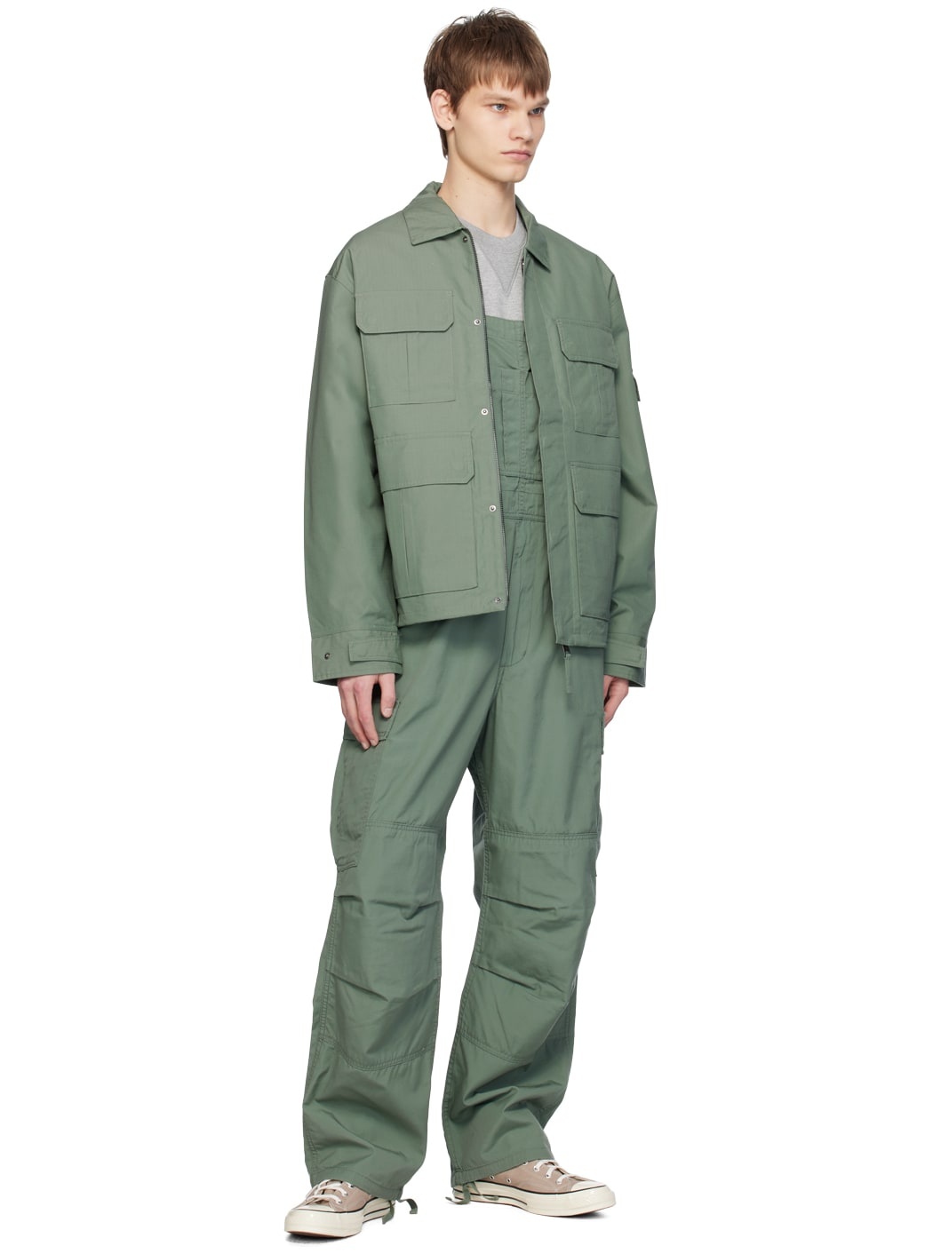 Green Cargo Bib Overalls - 4