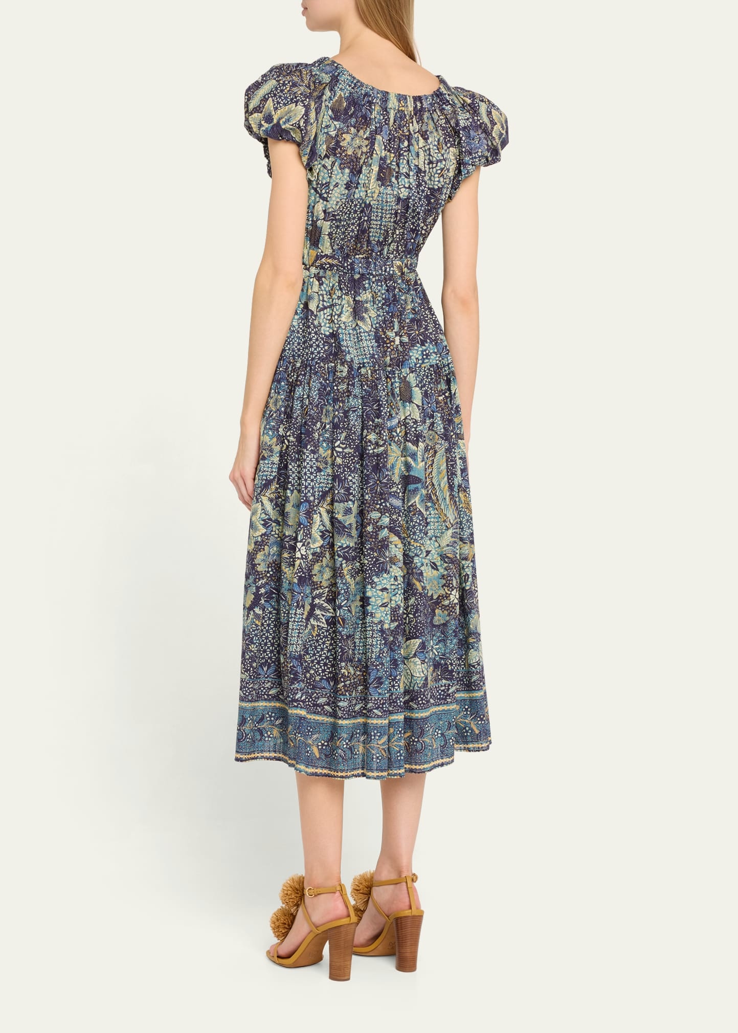 Abigail Puff-Sleeve Midi Dress - 3