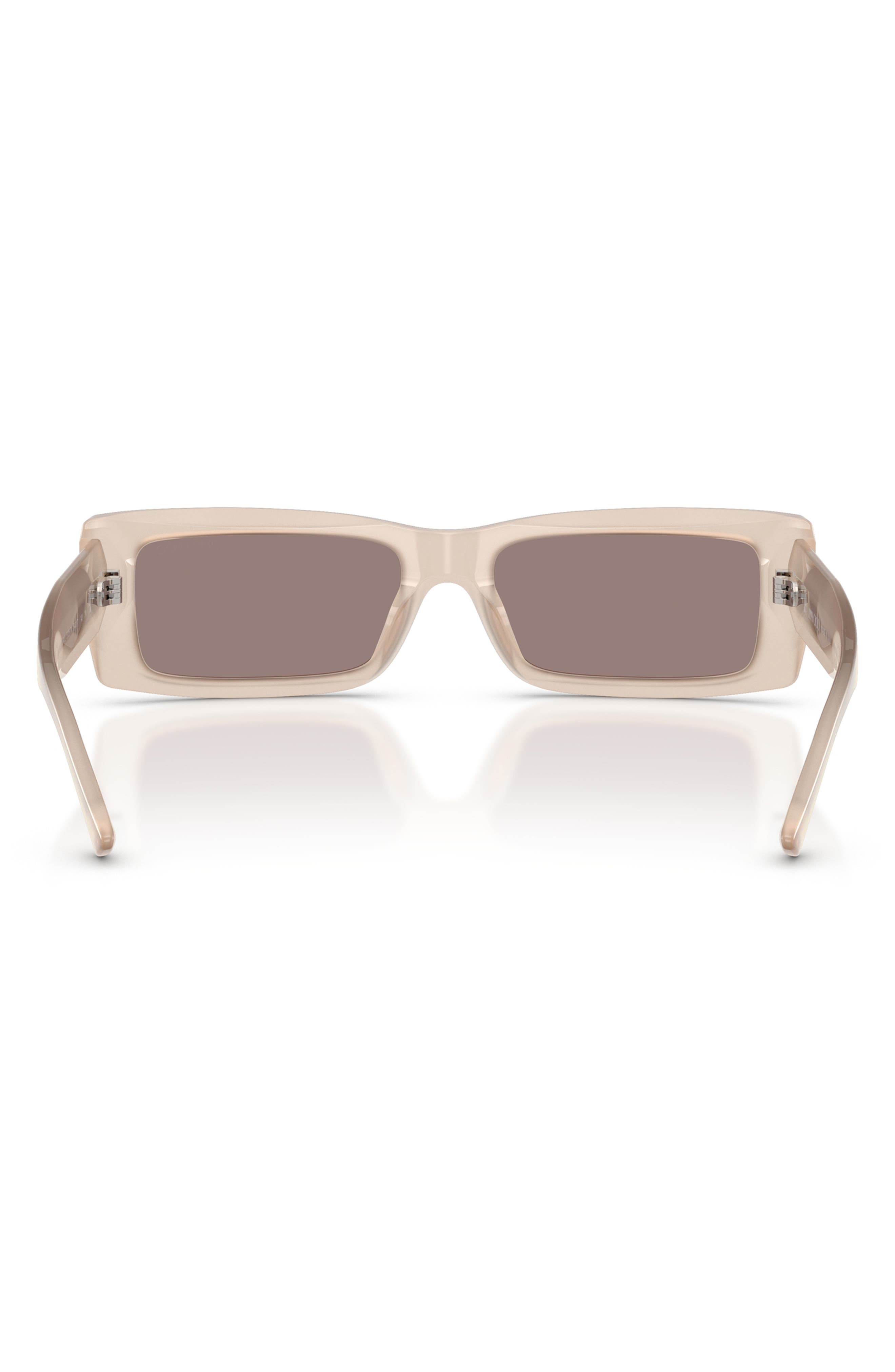 Jimmy Choo Lennon 54mm Polarized Rectangular Sunglasses in Opal Taupe/Purple Brown at Nordstrom - 4