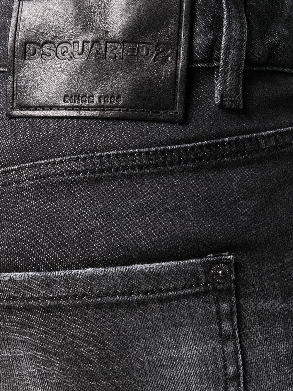 distressed-effect logo-patch denim jeans - 5