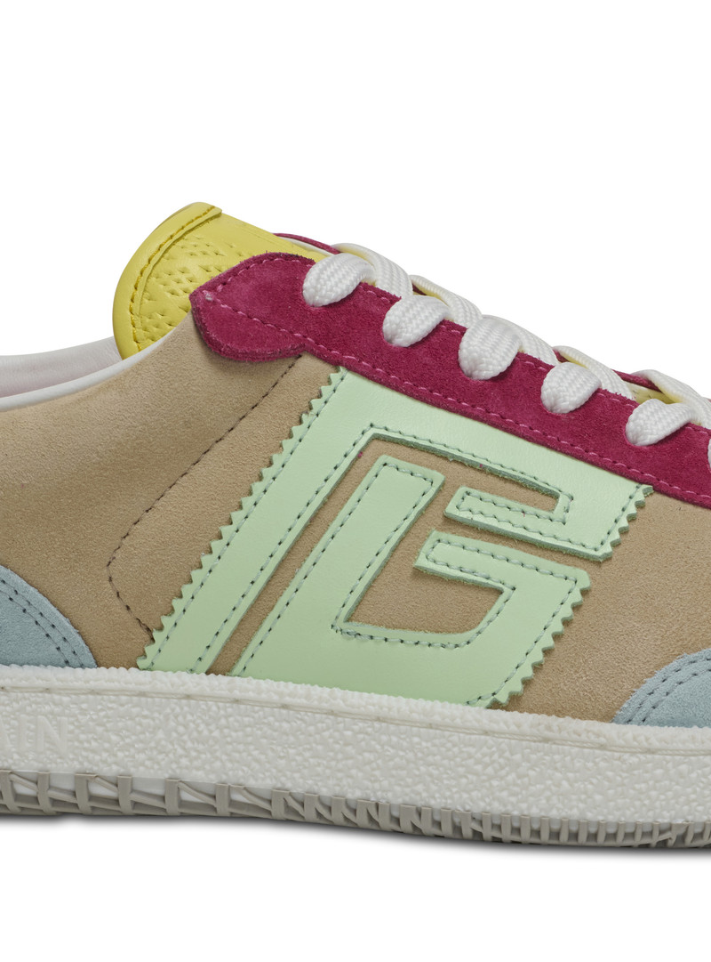 Balmain Swan trainers in calfskin and suede 8