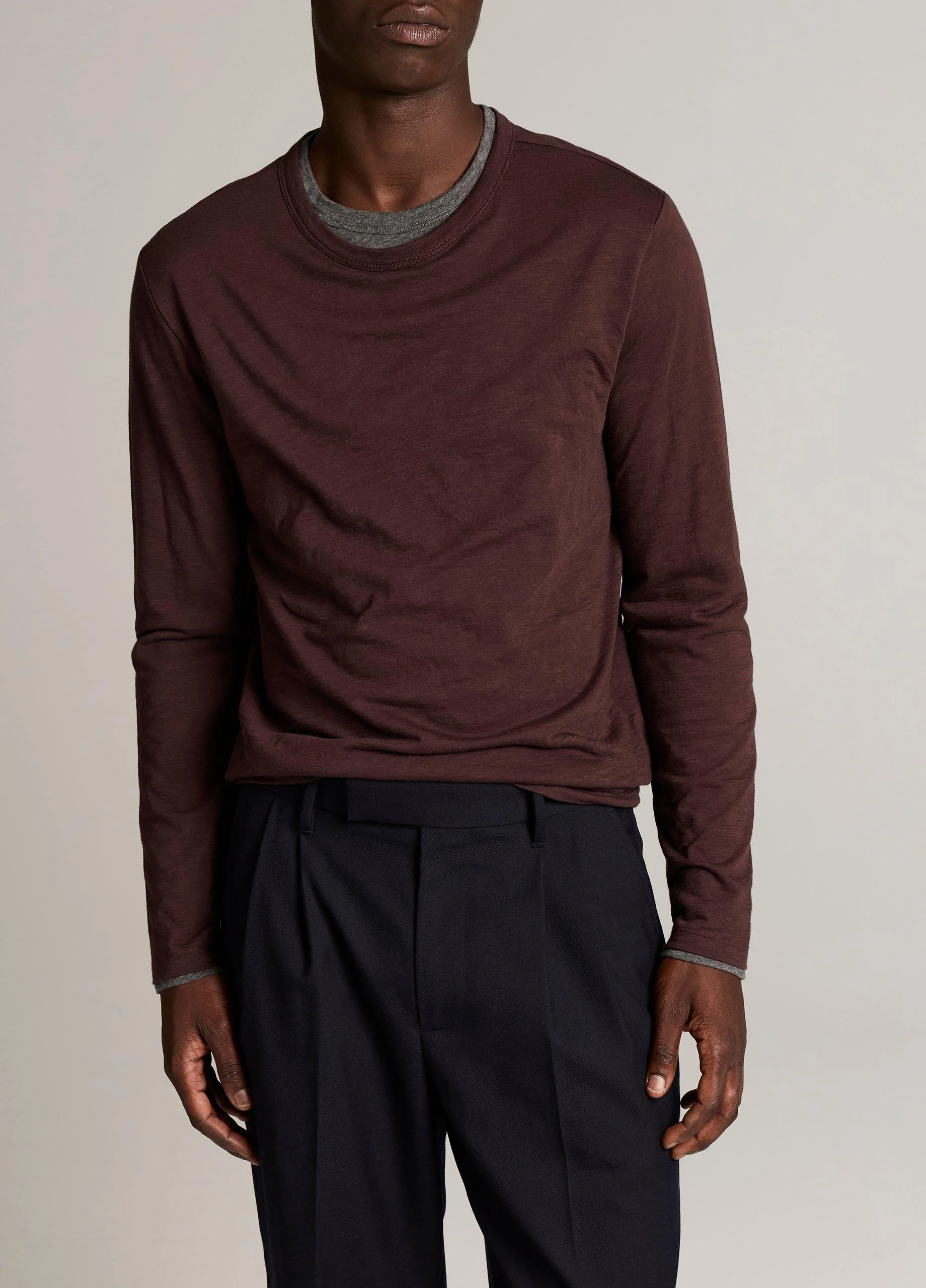 Slub Pima Cotton Double-Layer T-Shirt - 1