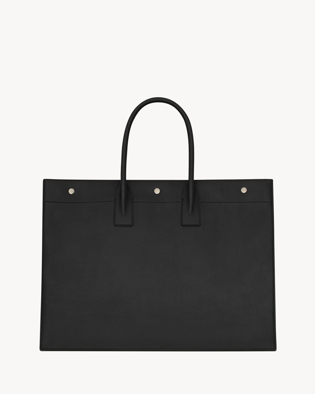 SAINT LAURENT Silk Tech Canvas Tote Bag Black | thewebster