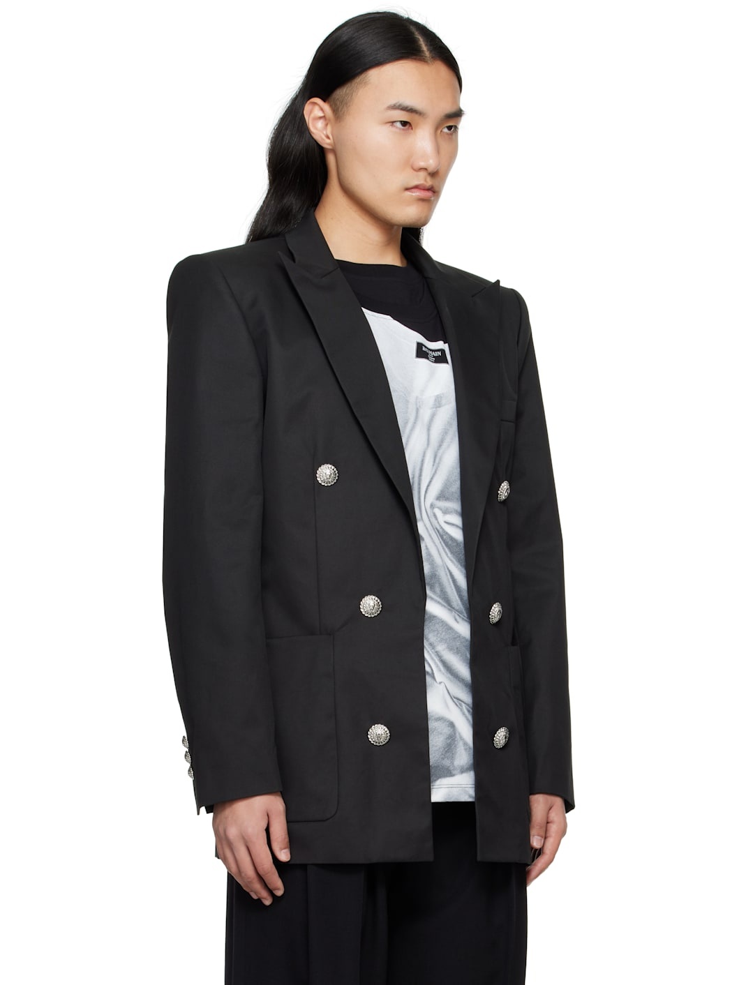 Black Six Button Jacket - 2
