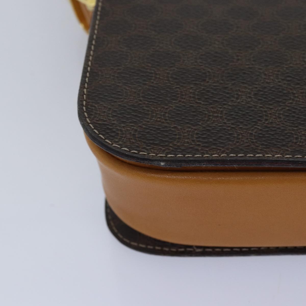 CELINE Macadam Canvas Shoulder Bag Pvc Leather Brown - 15