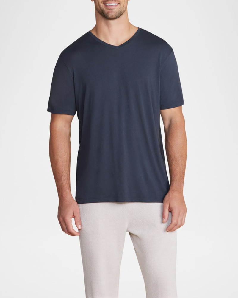 Barefoot Dreams Men's Malibu Collection Cotton Modal V-Neck T-Shirt outlook