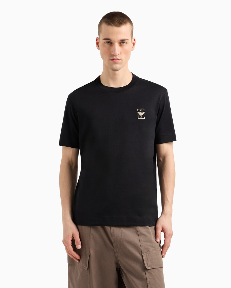 EMPORIO ARMANI ASV JERSEY T-SHIRT WITH RUBBERISED LOGO PRINT outlook