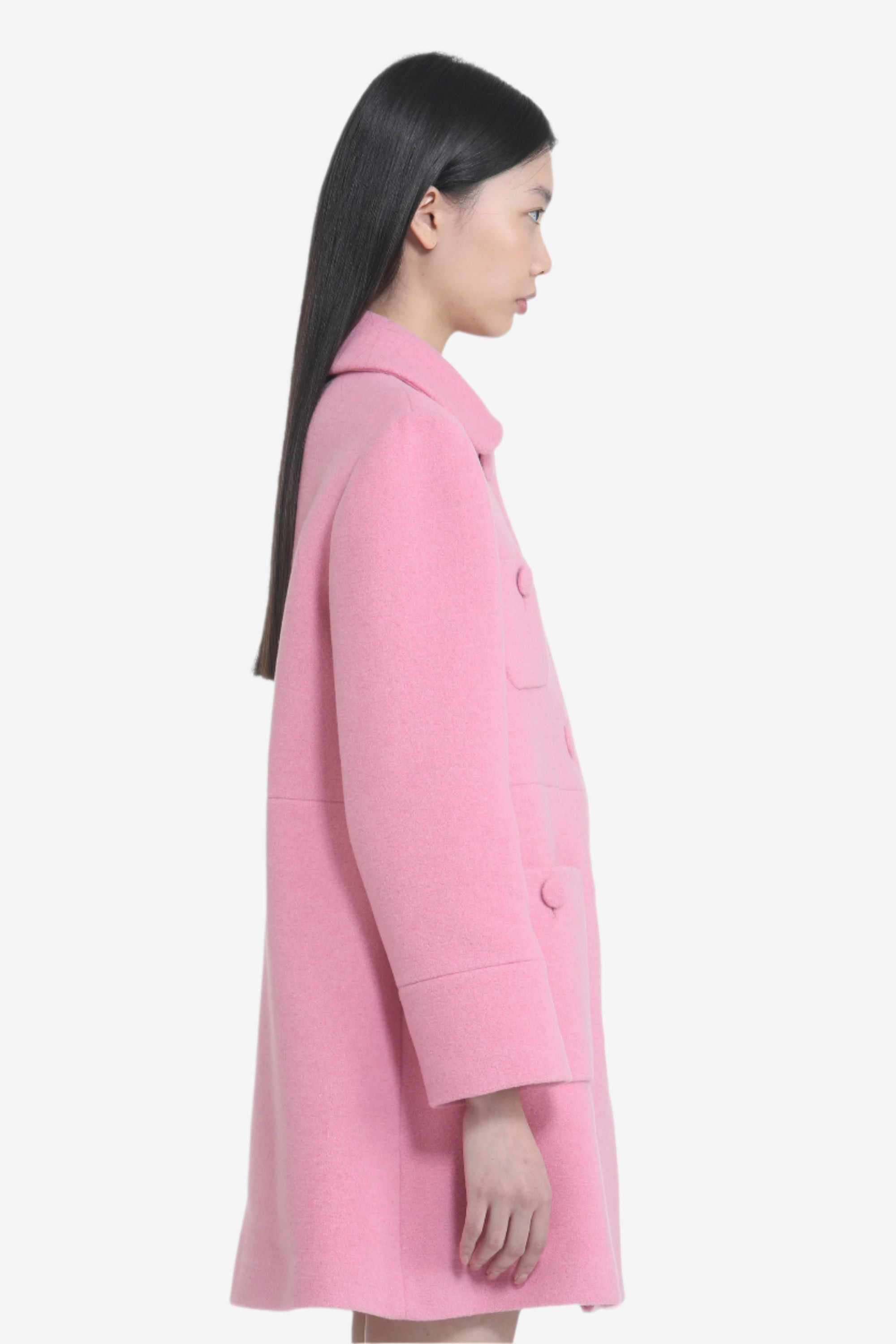 SHORT COAT WITH LARGE BUTTONS AND ROUNDED COLLAR - 3
