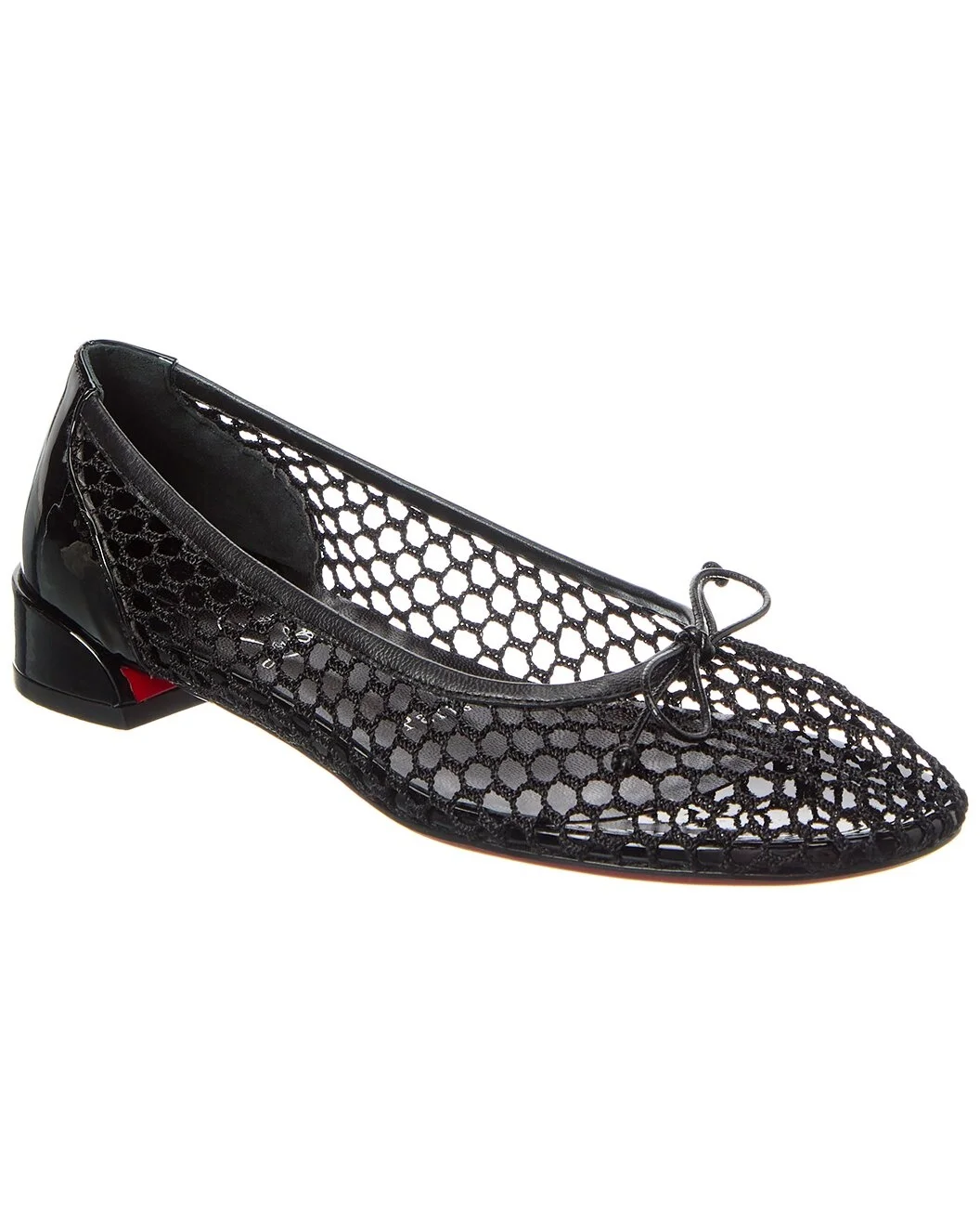 Christian Louboutin Sweetie Jane Mesh & Patent Ballerina Flat - 1