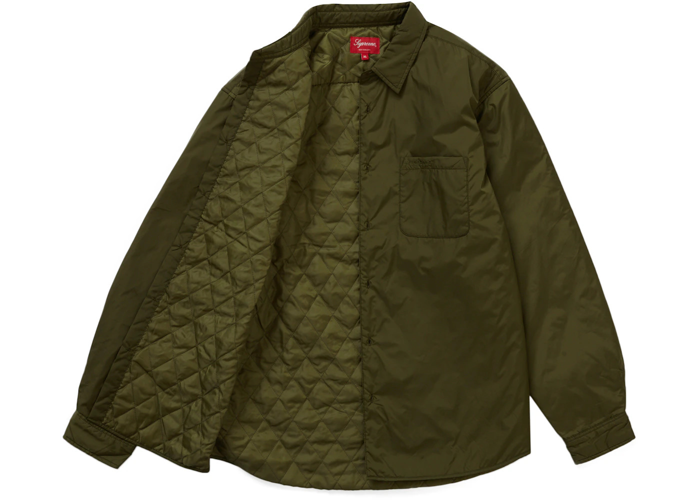 Supreme Nylon Filled Shirt Olive - 2