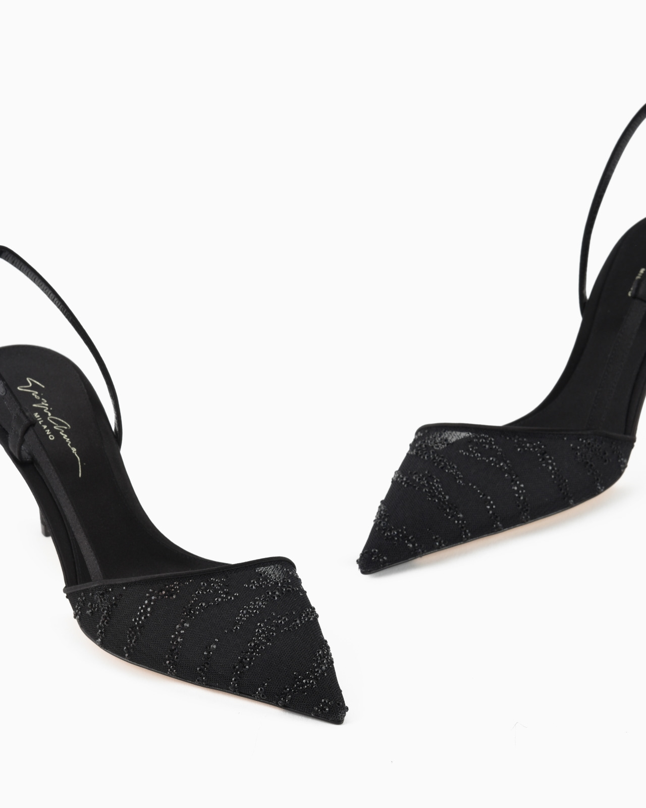 MESH AND RHINESTONE SLINGBACKS - 5