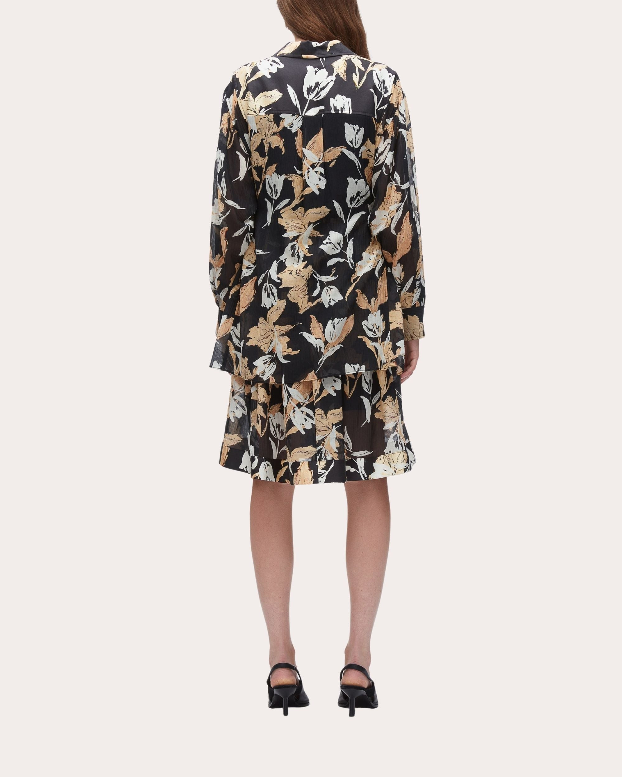 Gathered Floral Print Silk-Blend Dress - 2