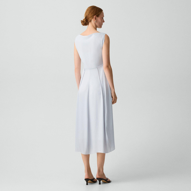 Theory Draped Midi Dress in Washed Twill outlook