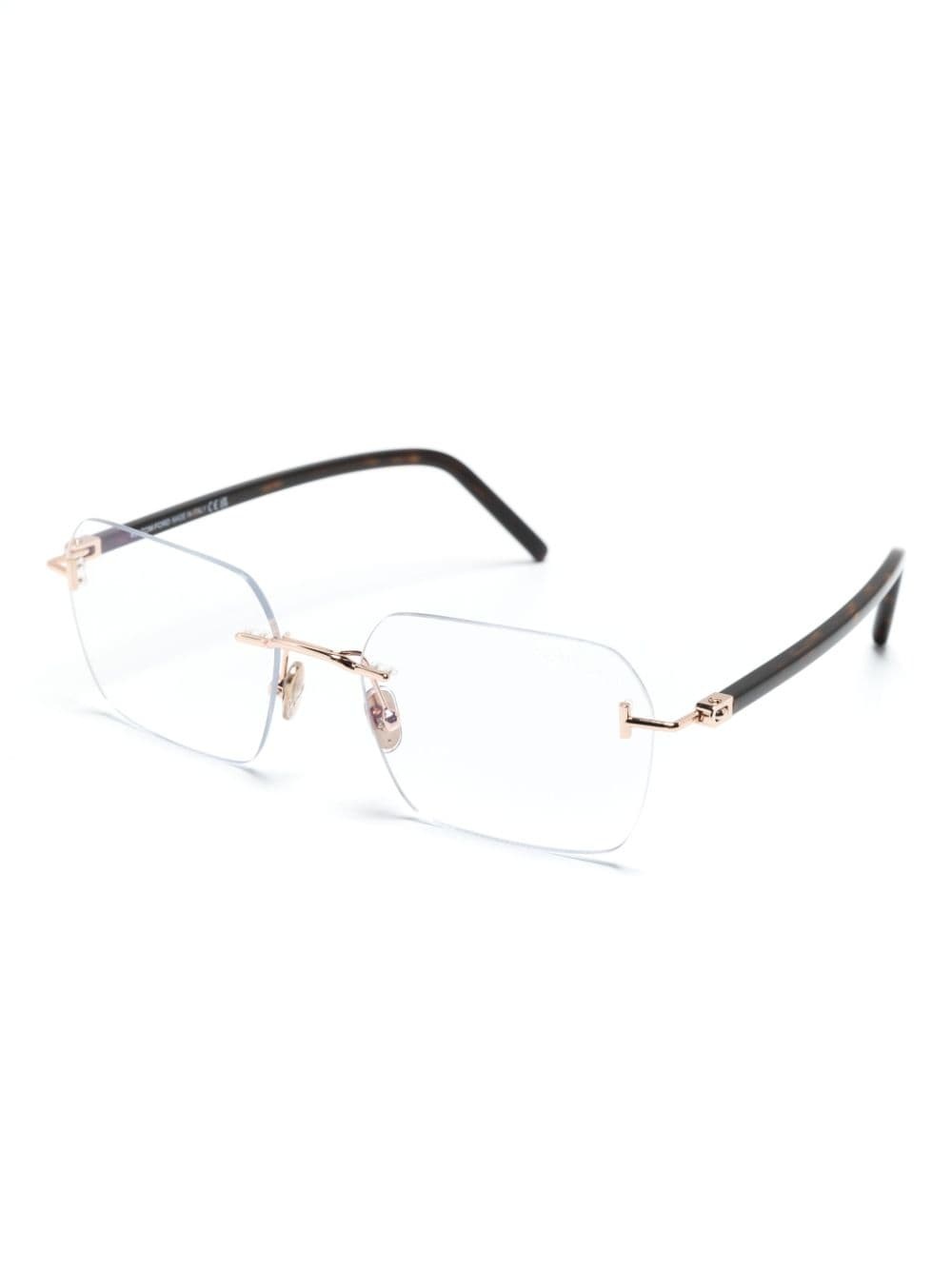 rimless rectangle-frame glasses - 2