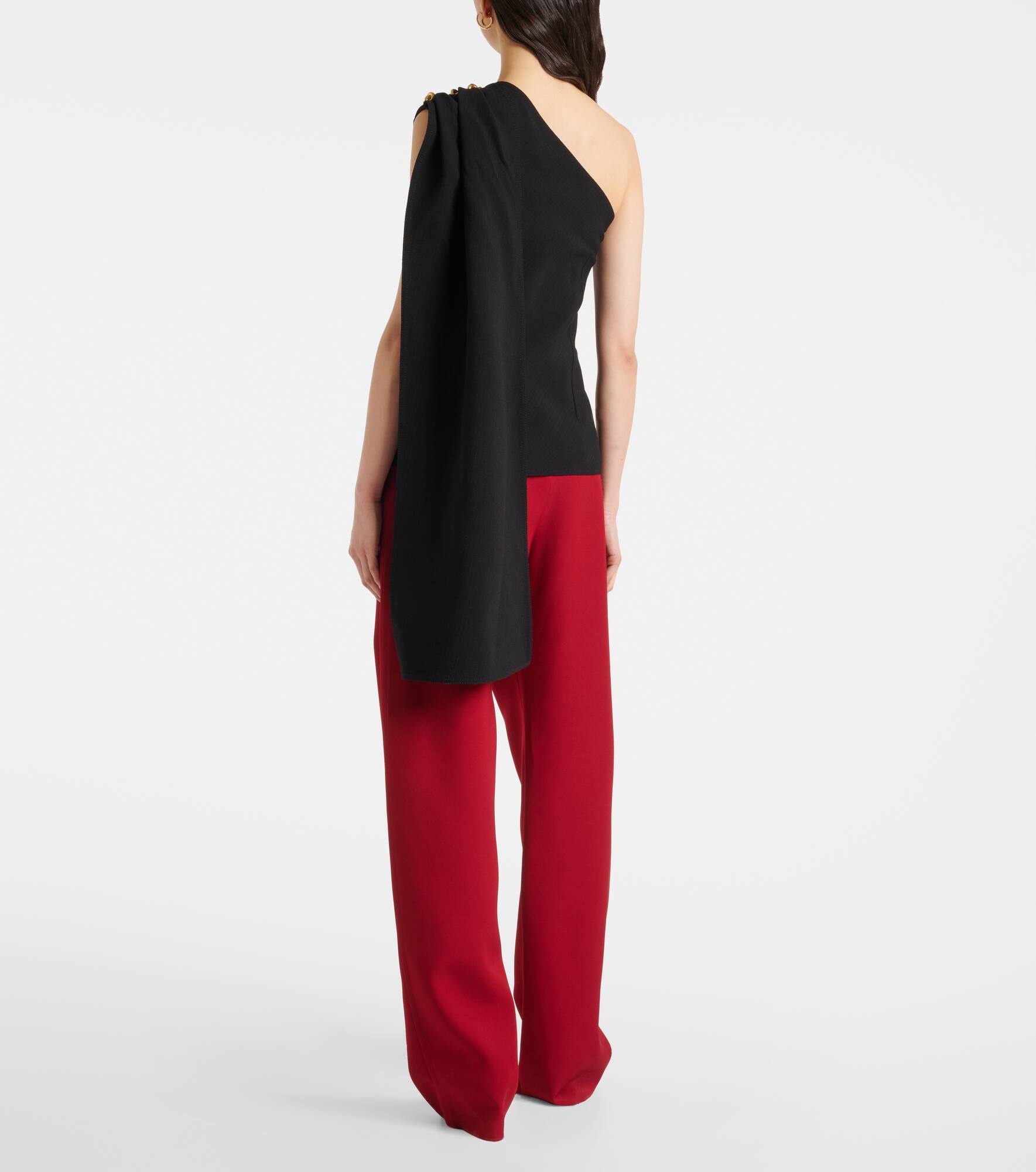 Knot caped draped crêpe top - 3