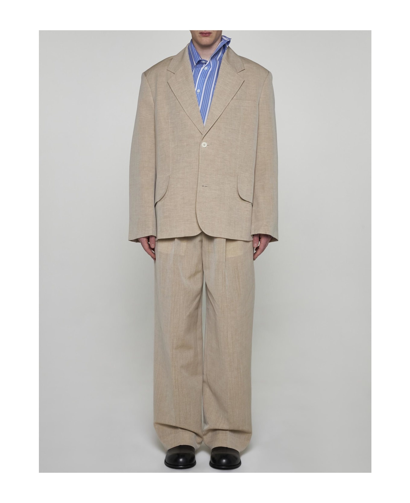 Titolo Linen And Wool Single-breasted Blazer - 2