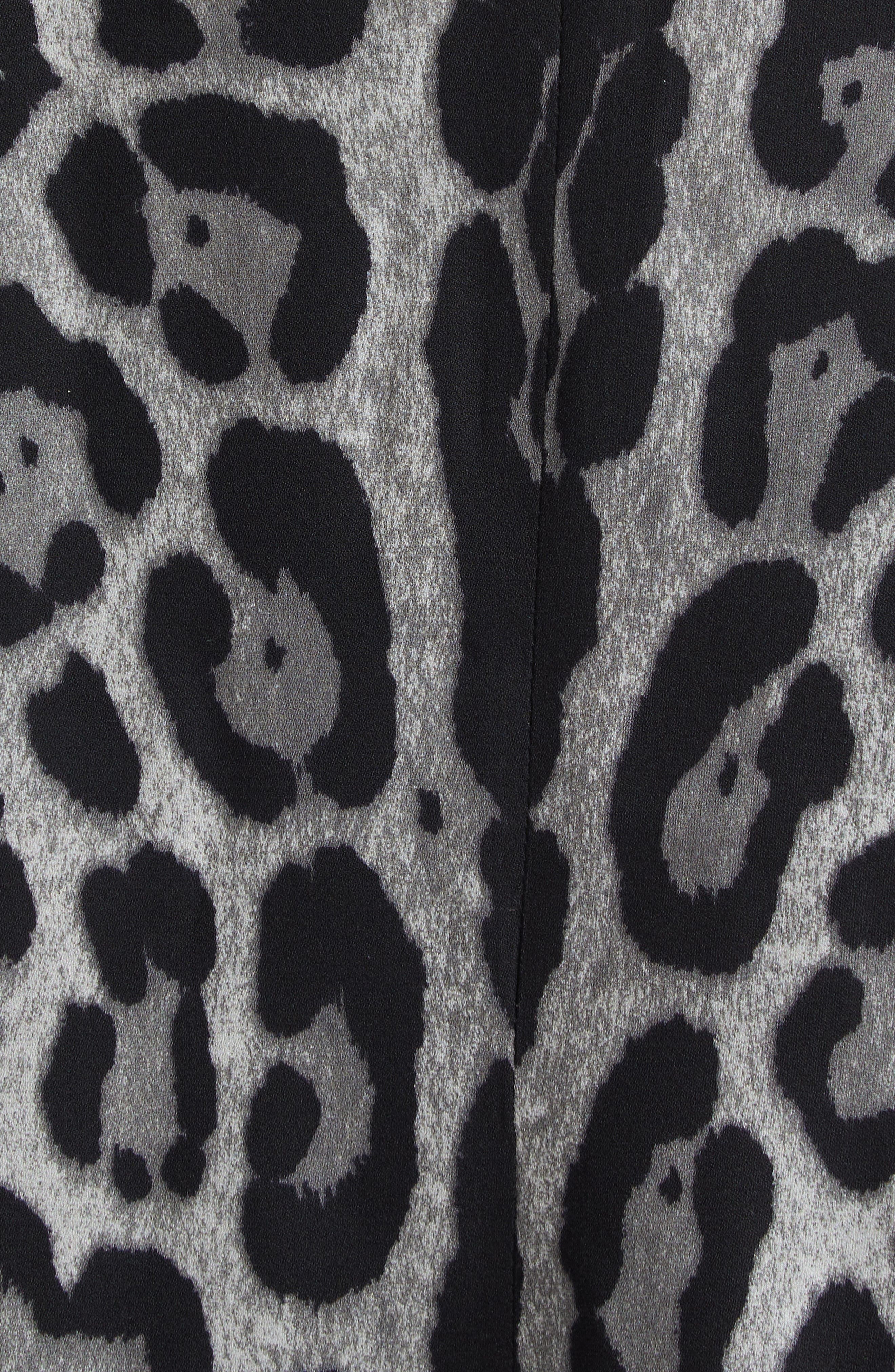 Dolce&Gabbana Leopard Print Stretch Silk Midi Skirt in Hi13N Leo Nero Fdo Grigio at Nordstrom - 7