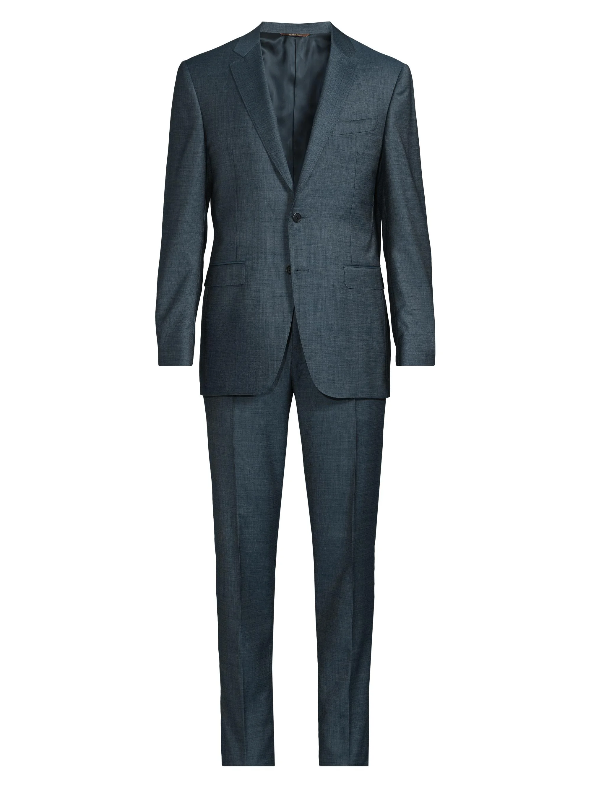 Men's Milano Notch Lapel Wool Trim-Fit Suit - Green - 1