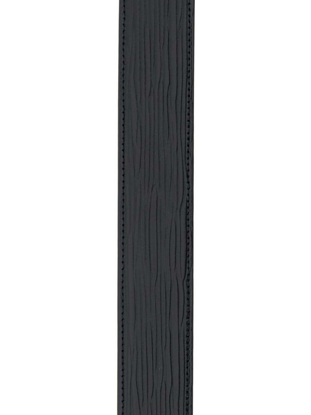 logo-plaque leather belt - 3