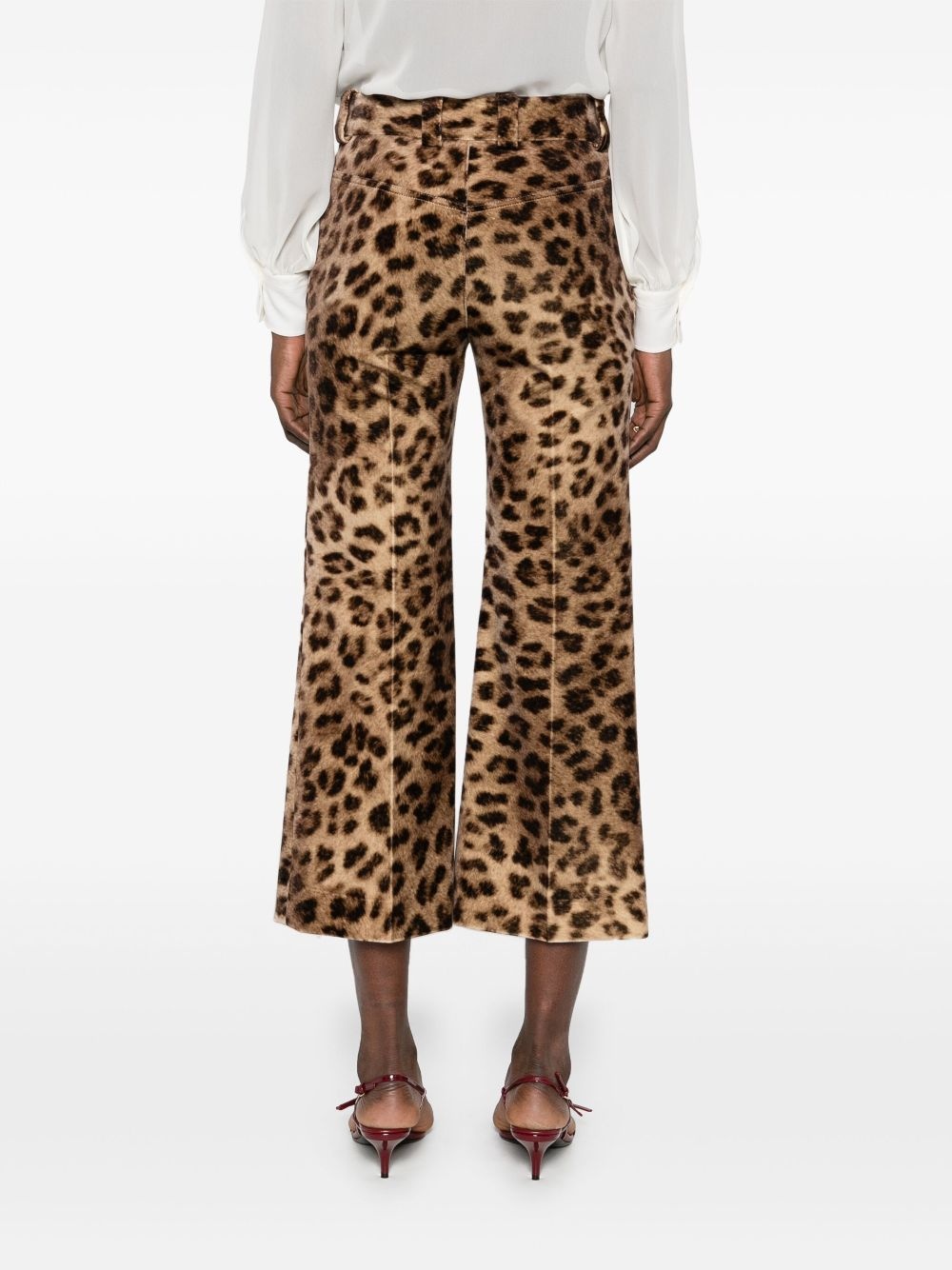 leopard-print velvet trousers - 4