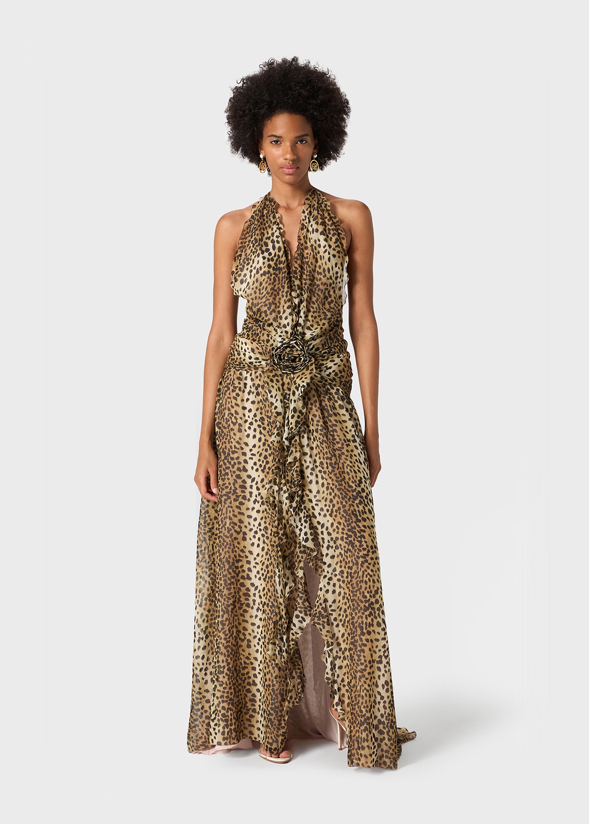 LONG DRESS IN GEORGETTE WITH ANIMALIER PRINT - 2