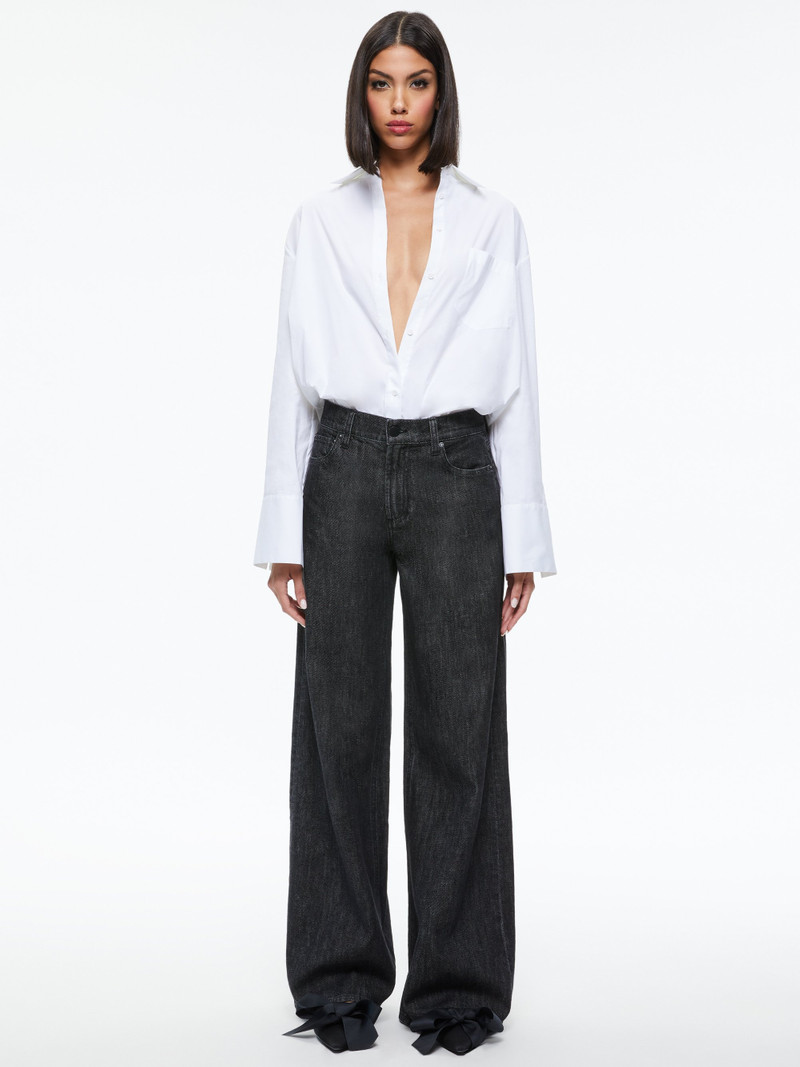 Alice + Olivia TRISH MID RISE BAGGY JEAN outlook