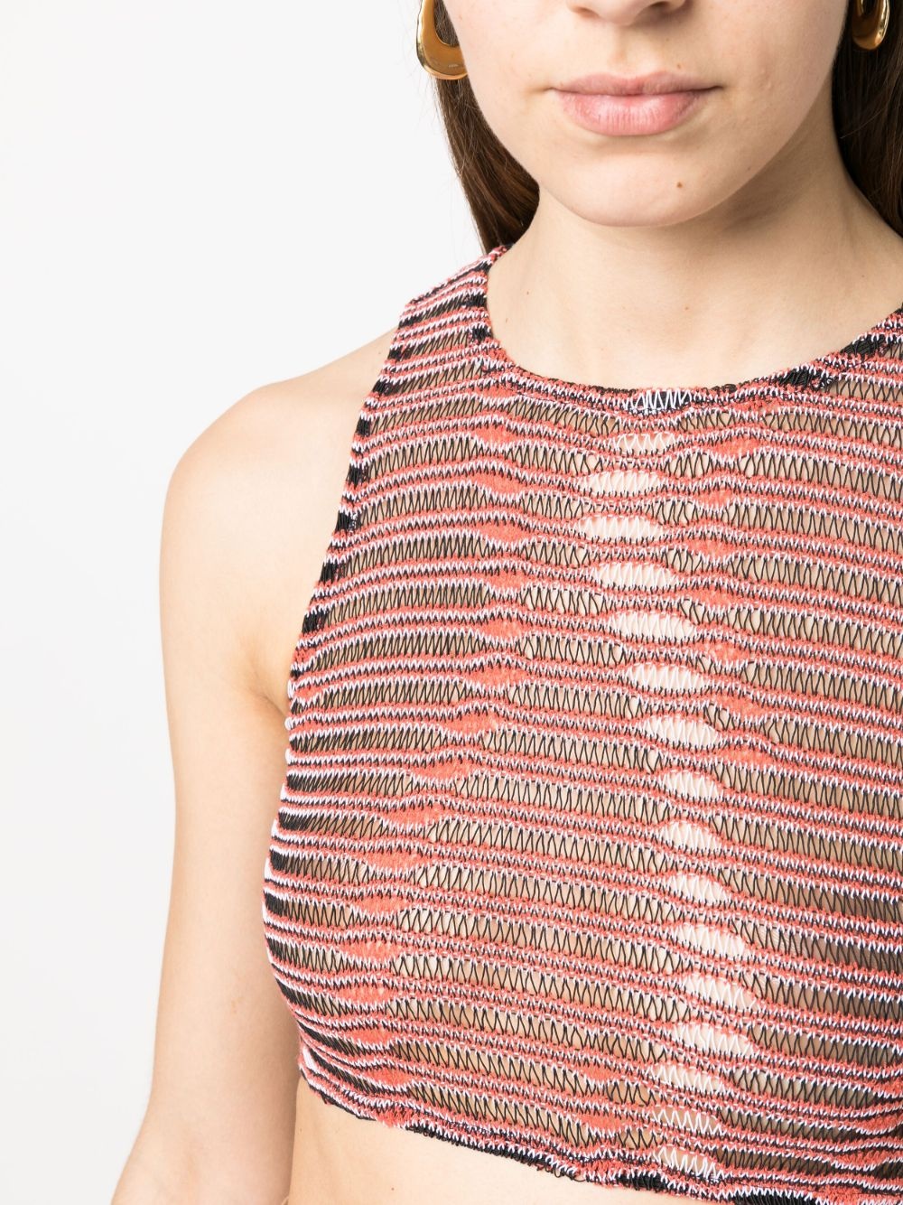 semi-sheer cropped top - 5