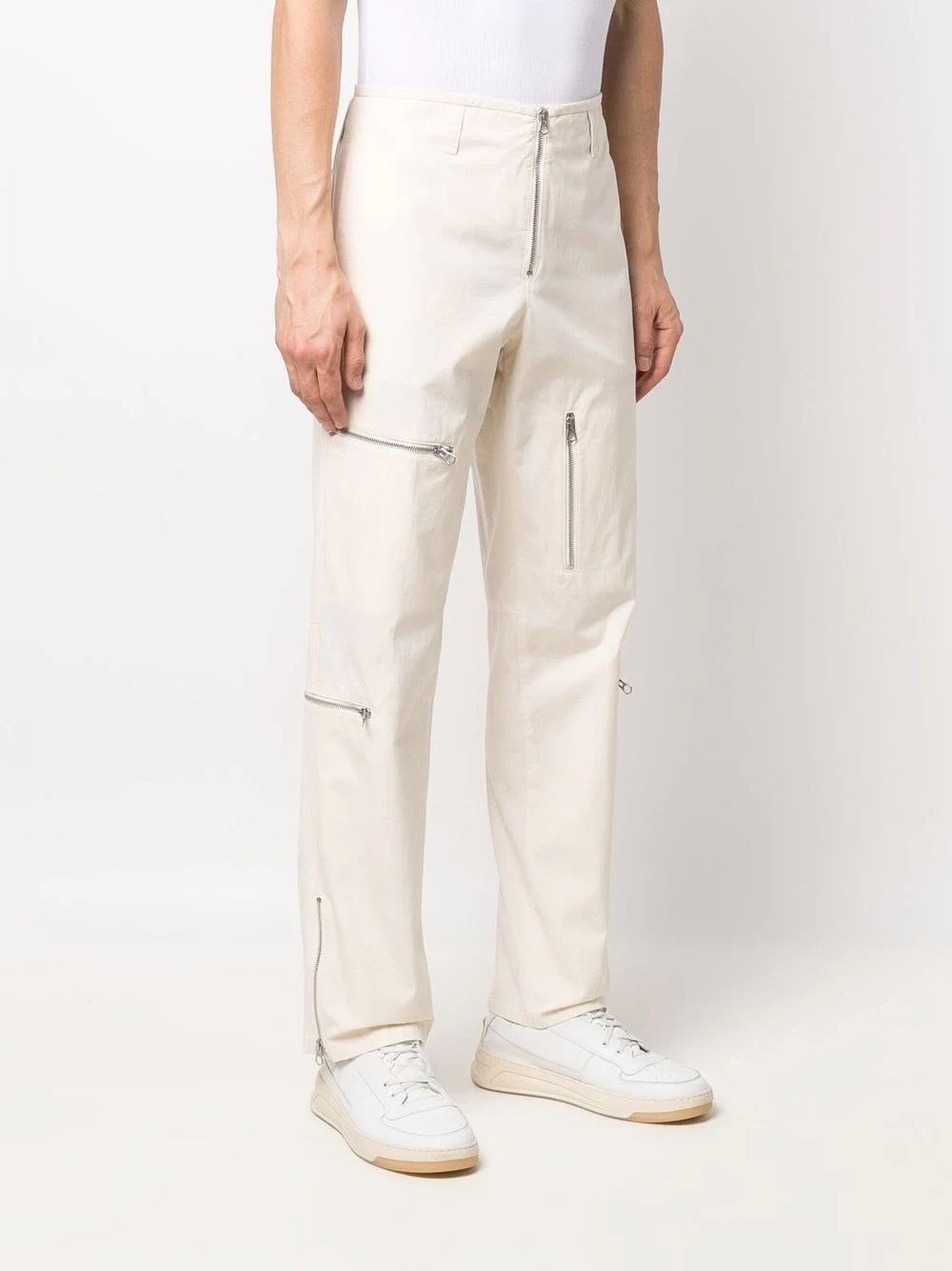 zip-embellished tapered trousers - 3