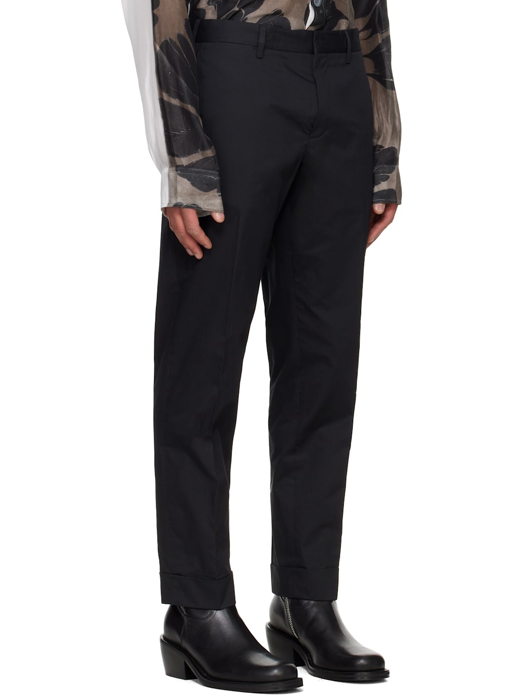 Black Cuffed Trousers - 2