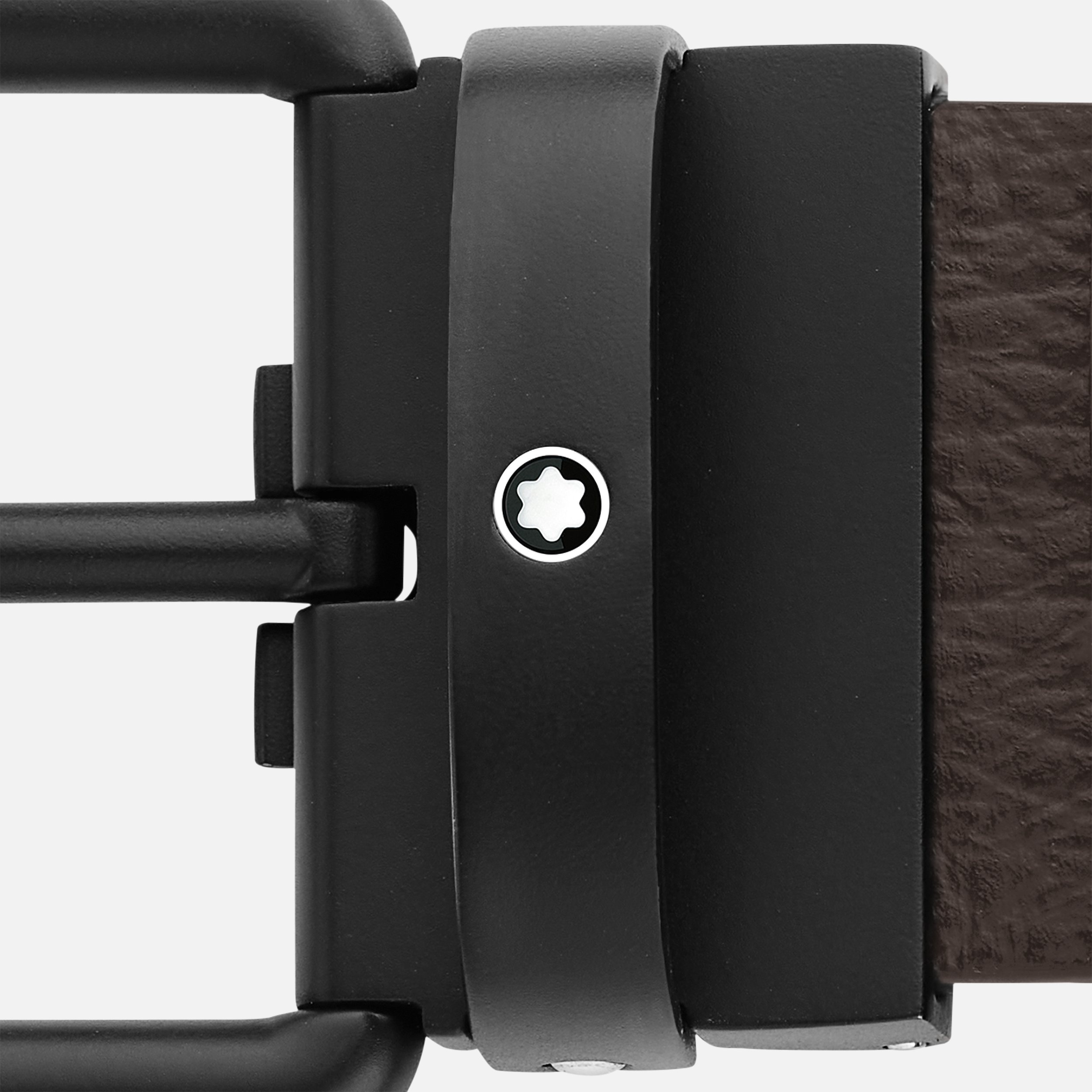 Brown/black 35 mm reversible leather belt - 5