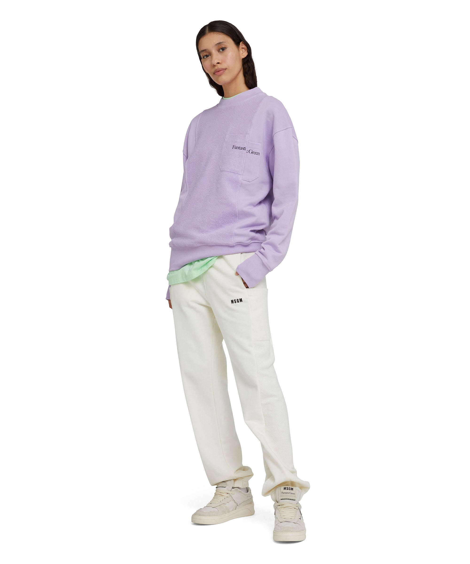 Organic cotton crewneck sweatshirt from the MSGM Fantastic Green Capsule - 2
