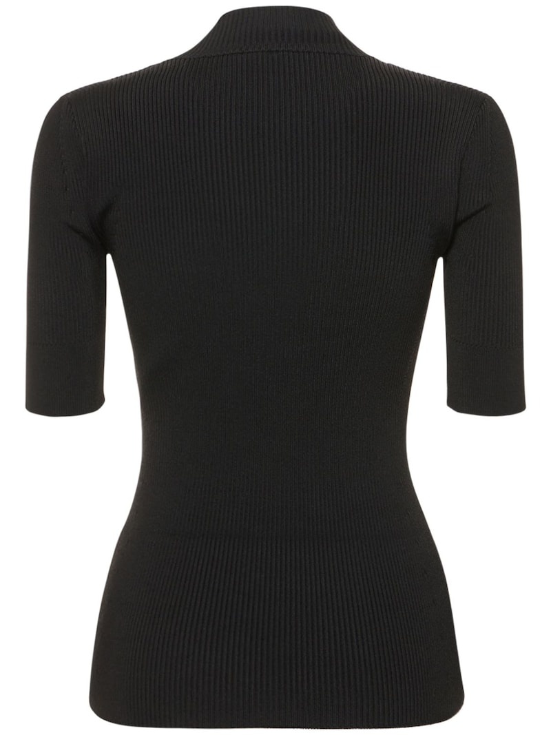 Compact rib knit technical top - 3