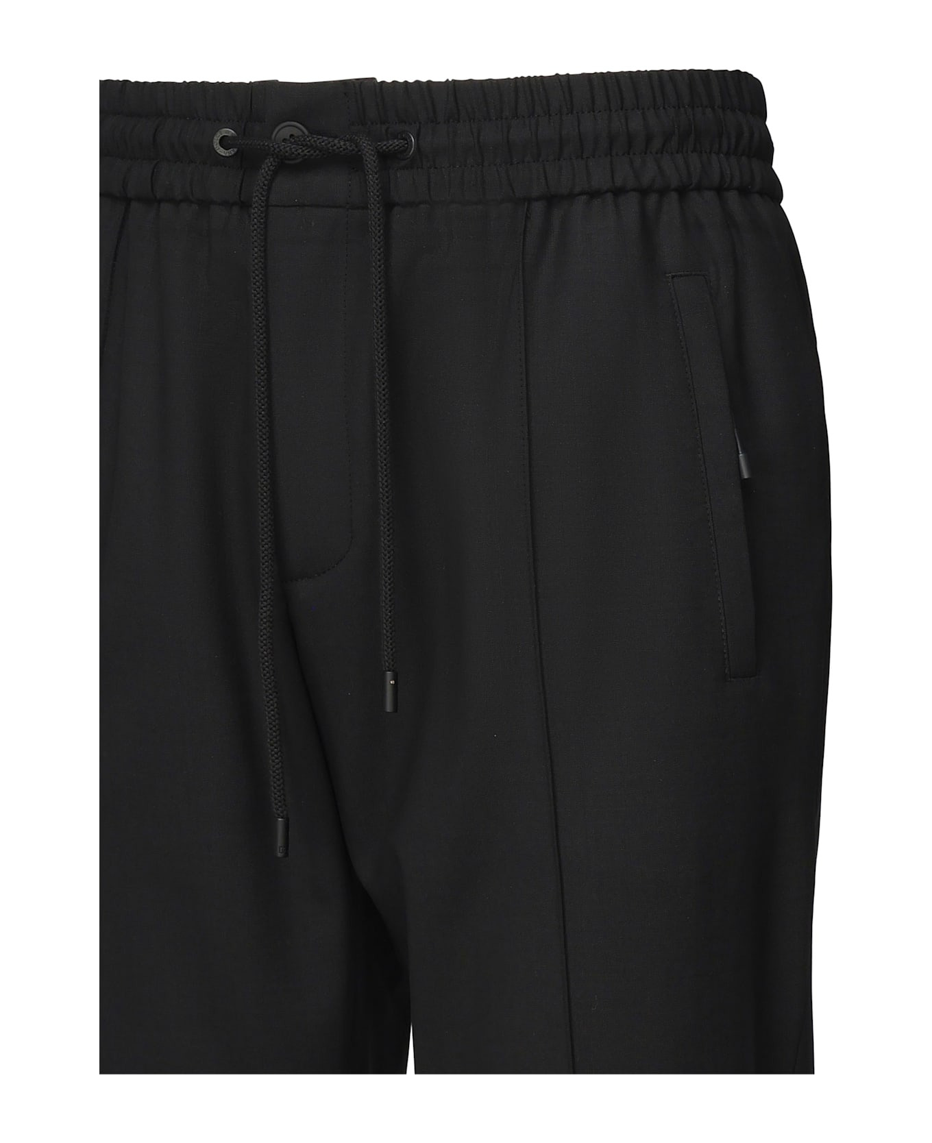 Black Stretch Wool Blend Pant - 2
