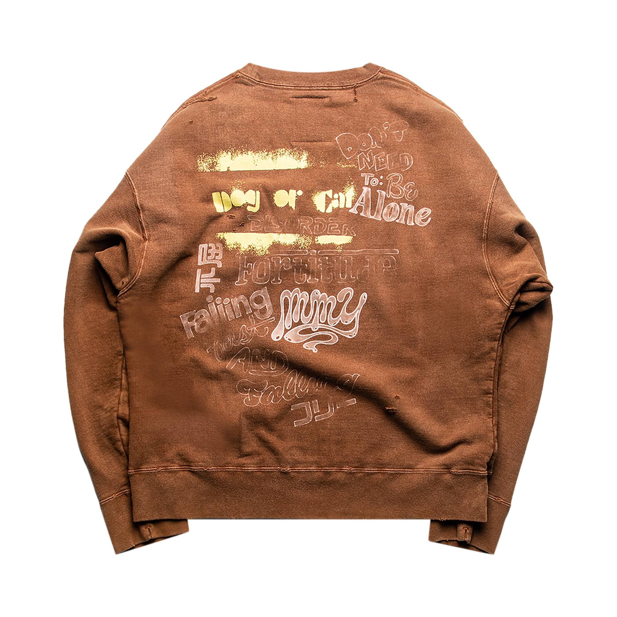 Maison Mihara Yasuhiro Distressed Graffiti Pullover 'Brown' - 2