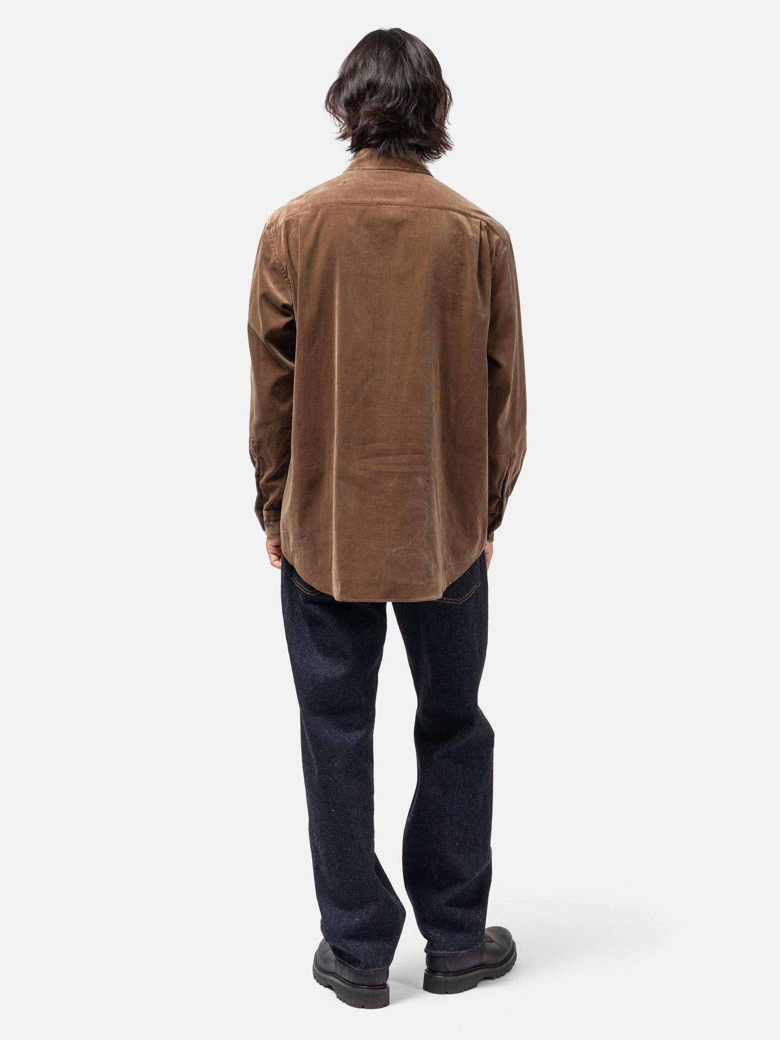 Suvin Corduroy Regular Collared Shirt Brown - 3