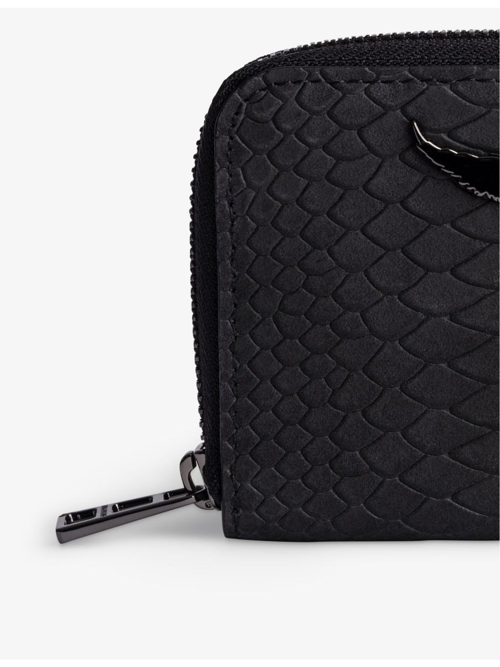 Mini ZV wing-embellished textured-leather purse - 2