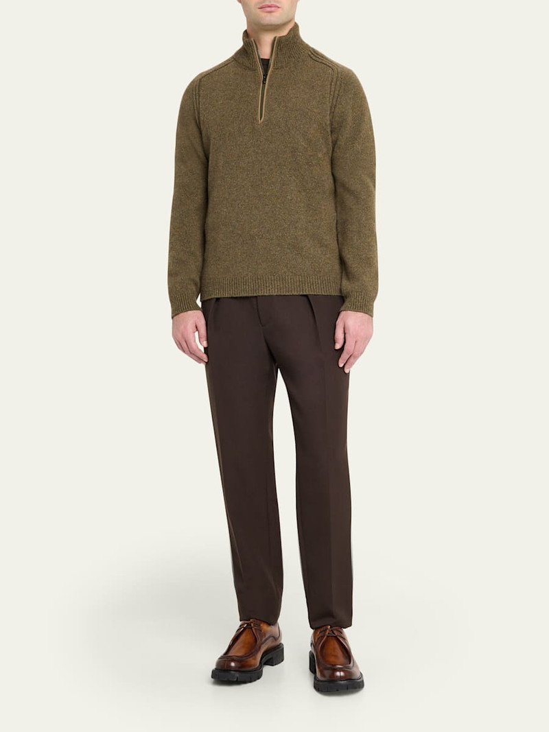 SEASE Men's Cashmere Mouline Half-Zip Sweater outlook